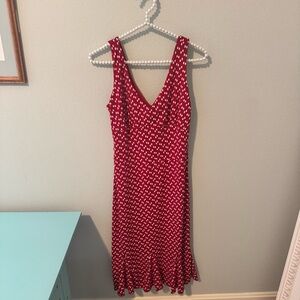 VINTAGE B Darlin Red and White Midi Dress